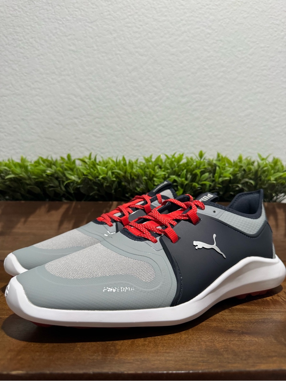 Puma Ignite Fasten8 Spikeless Golf Shoes Silver/Navy/Red 193000-05 Mens Size 9.5 - Picture 6 of 13